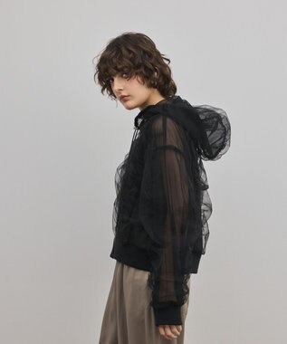 GRACE CONTINENTAL チュールパーカー ブラック