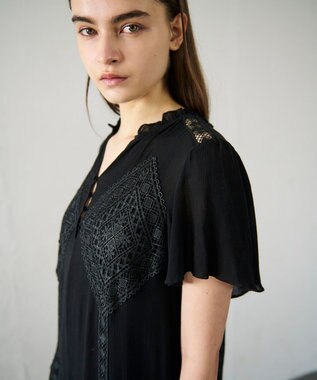 GRACE CONTINENTAL レースコンビカフタンワンピース ブラック