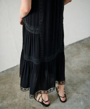 GRACE CONTINENTAL レースコンビカフタンワンピース ブラック