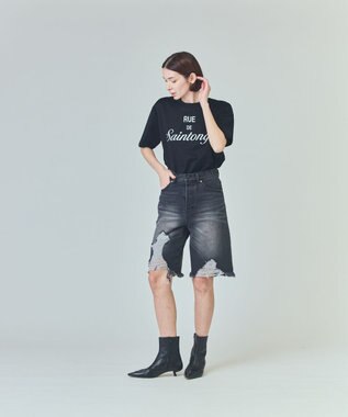 GRACE CONTINENTAL レタードプリントTシャツ ブラック