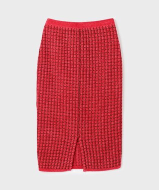 GRACE CONTINENTAL ツイードニットスカート レッド
