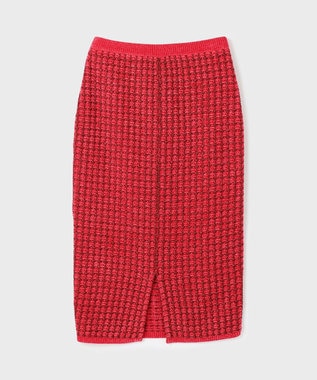 GRACE CONTINENTAL ツイードニットスカート レッド