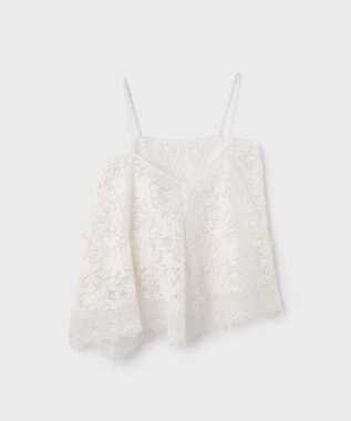 GRACE CONTINENTAL フラワーレースキャミソール ホワイト