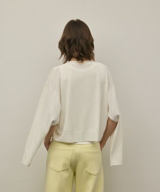 GRACE CONTINENTAL スリーブスリットニットカーディガン ホワイト