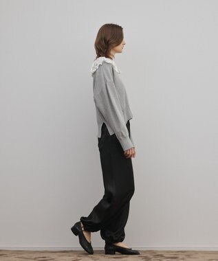 GRACE CONTINENTAL マットサテンバレルパンツ ブラック