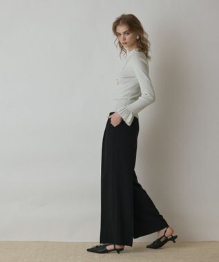 GRACE CONTINENTAL ラメリブニットトップ ホワイト