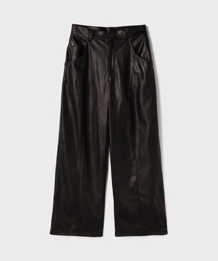 GRACE CONTINENTAL カーブフェイクレザーパンツ ブラック