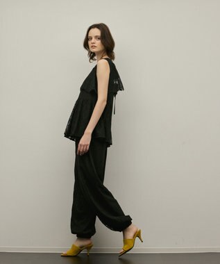 GRACE CONTINENTAL レイヤードレーストップ ブラック