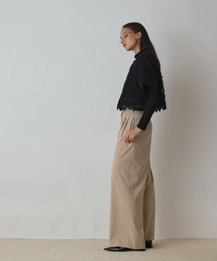 GRACE CONTINENTAL フラワー刺繍ニットカーディガン ブラック