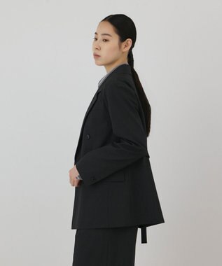 GRACE CONTINENTAL バックベルトダブルジャケット チャコール