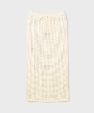 GRACE CONTINENTAL メッシュタイトニットスカート ホワイト