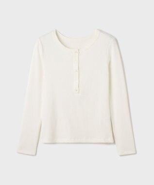 GRACE CONTINENTAL ヘンリーネックカットトップ ホワイト