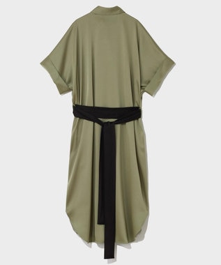 GRACE CONTINENTAL ダブルサテンシャツドレス カーキ
