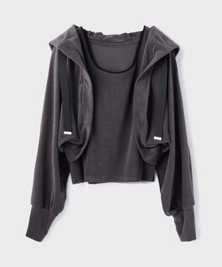 グレースコンチネンタル レースカットワークパーカー ジップアップ 黒 36 グレースコンチネンタル レースカットワークパーカー ジップ