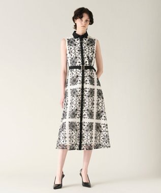GRACE CONTINENTAL 刺繍フレアドレス キナリ