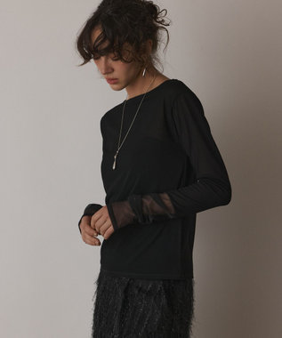 GRACE CONTINENTAL シアーアセテートカットトップ ブラック