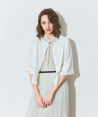 GRACE CONTINENTAL ハイツイストコットンカーディガン ホワイト