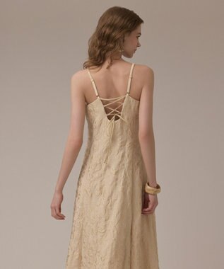 GRACE CONTINENTAL リーフジャガードキャミワンピース ベージュ