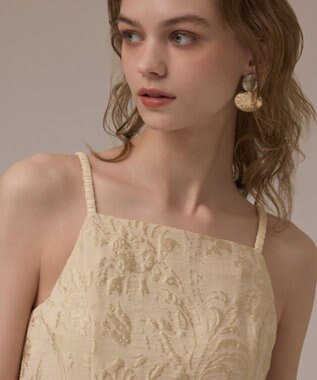 GRACE CONTINENTAL リーフジャガードキャミワンピース ベージュ