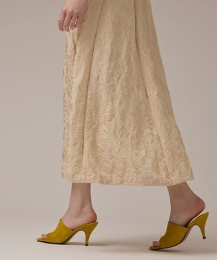 GRACE CONTINENTAL リーフジャガードキャミワンピース ベージュ