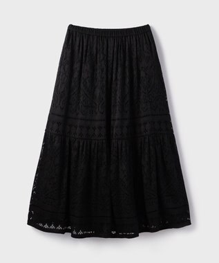 GRACE CONTINENTAL レースティアードスカート ブラック