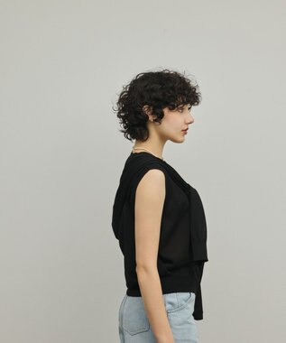 GRACE CONTINENTAL レイヤードニットトップ ブラック
