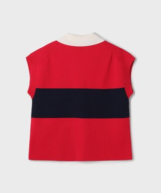 GRACE CONTINENTAL ラガーポロニットトップ レッド