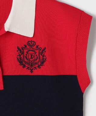 GRACE CONTINENTAL ラガーポロニットトップ レッド