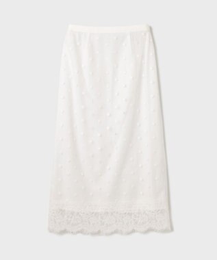 GRACE CONTINENTAL ドットチュールタイトスカート ホワイト