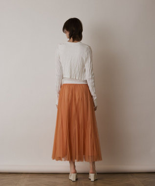 GRACE CONTINENTAL チュールマチプリーツスカート オレンジ