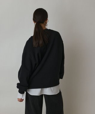 GRACE CONTINENTAL Catphoto裏毛トップ ブラック