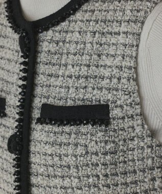 GRACE CONTINENTAL ツイードペプラムベスト ホワイト