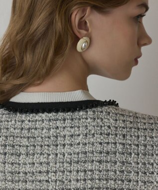 GRACE CONTINENTAL ツイードペプラムベスト ホワイト