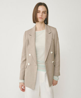 GRACE CONTINENTAL リネンライクダブルジャケット ベージュ