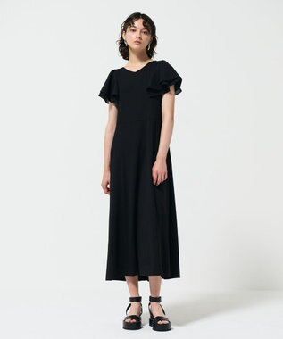 GRACE CONTINENTAL フリルスリーブカットワンピース ブラック