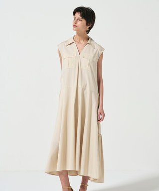 GRACE CONTINENTAL ティアードコンビシャツワンピース ベージュ