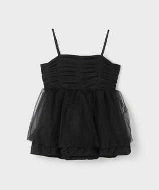 GRACE CONTINENTAL タフタチュールキャミ ブラック