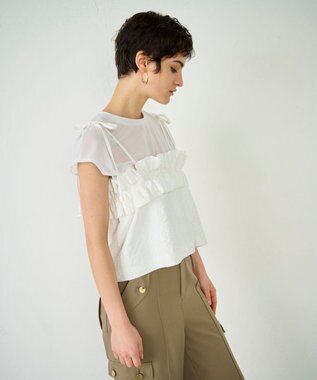 GRACE CONTINENTAL ビスチェチュールトップ ホワイト