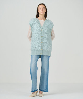 GRACE CONTINENTAL ループニットベスト ライトグリーン