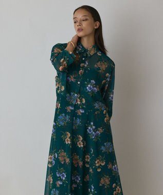 GRACE CONTINENTAL プリントセットアップワンピース グリーン