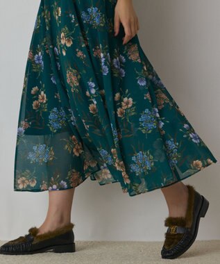 GRACE CONTINENTAL プリントセットアップワンピース グリーン