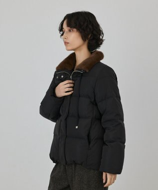GRACE CONTINENTAL ファー衿ダウンコート ブラック