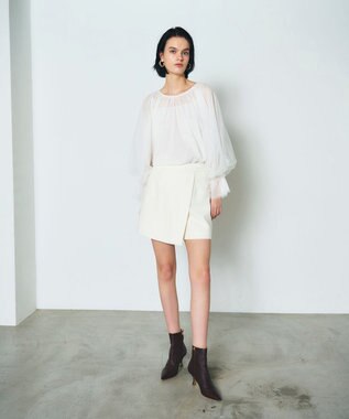 GRACE CONTINENTAL ツイードラップショートパンツ ホワイト