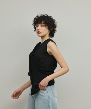 GRACE CONTINENTAL レイヤードニットトップ ブラック