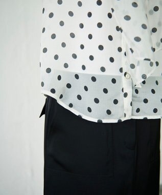 GRACE CONTINENTAL シアードットプリントブラウス ホワイト