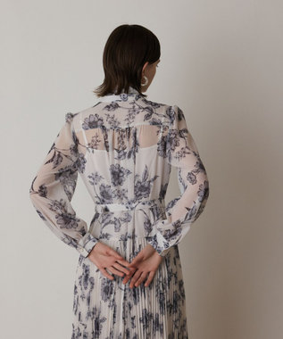 GRACE CONTINENTAL フラワープリントプリーツワンピース キナリ