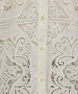 GRACE CONTINENTAL パネル刺繍シャツ ホワイト