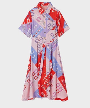 GRACE CONTINENTAL チェーンシャツドレス レッド