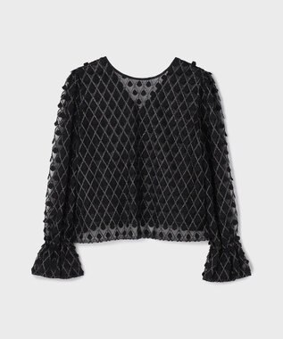 GRACE CONTINENTAL モチーフチュールブラウス ブラック