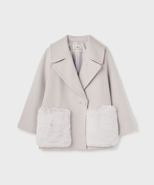 GRACE CONTINENTAL ファーポケットピーコート ベージュ